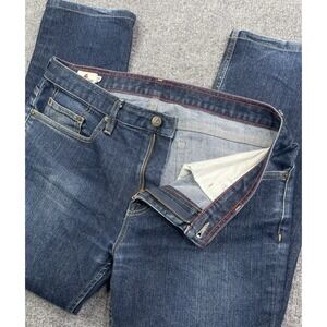 American Giant 218 Straight Jeans Men's 34X30 Stretch Indigo USA